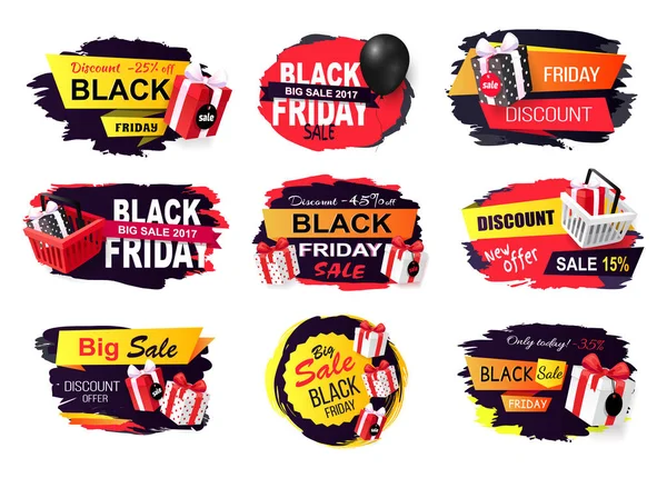 Remise et offre sur Black Friday vacances d'automne — Image vectorielle