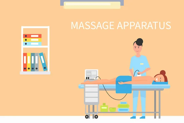 Massage Treatment Using Apparatus Machine Vector — Stock Vector