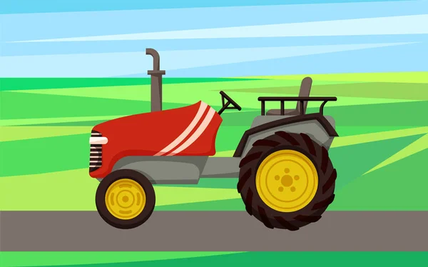 Illustrazione vettoriale della macchina agrimotore del trattore — Vettoriale Stock