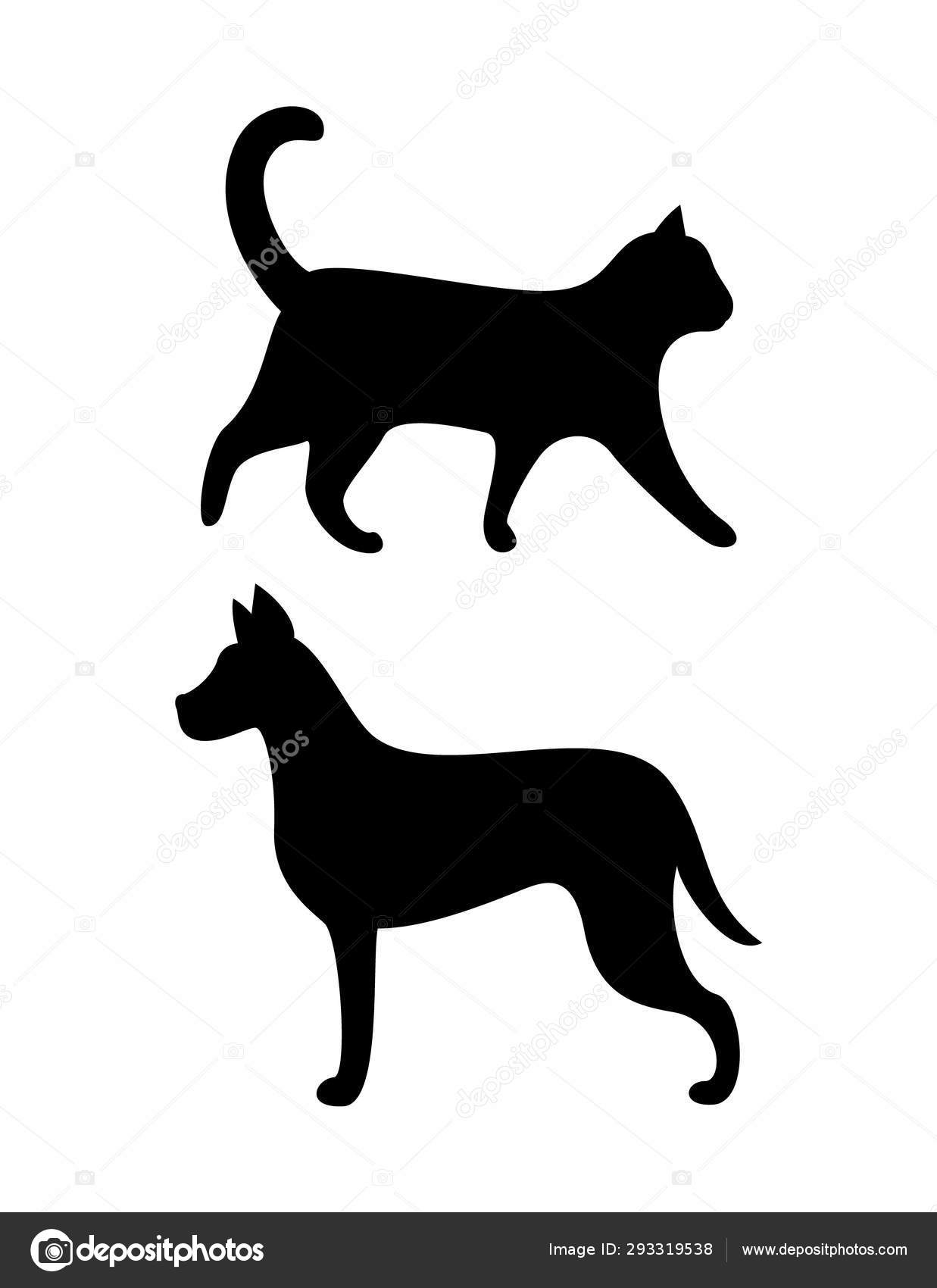 Black Cat Silhouette Vector Feline Animal Icon Stock Vector