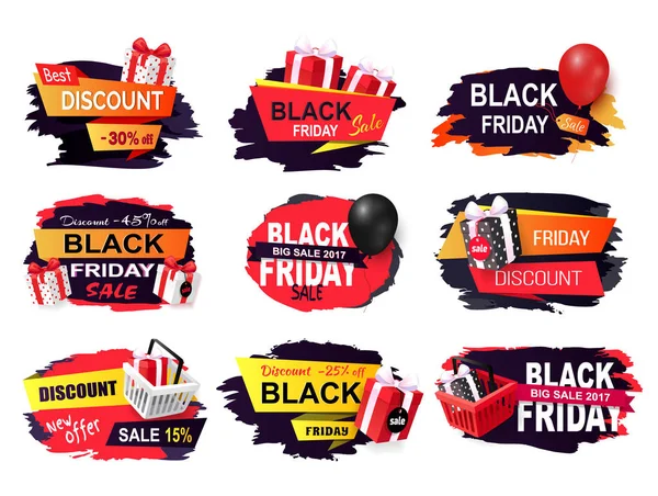 Remise et offre sur Black Friday vacances d'automne — Image vectorielle