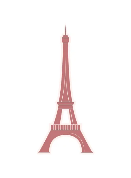 Sticker Voyage Tour Eiffel avec Vue Célèbre — Image vectorielle