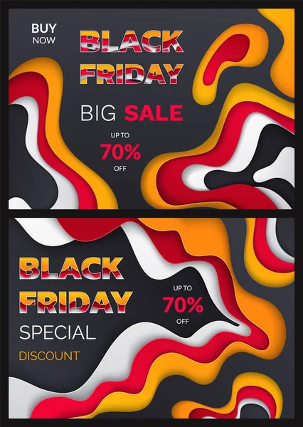 Black Friday, Big Sale with 70 Percent Reduction — Stock Vector