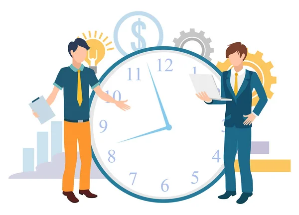 Gestion du temps, Date limite de travail, Business Vector — Image vectorielle