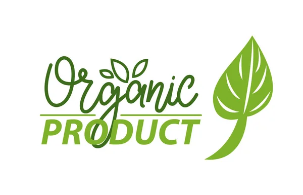 Hoja de producto orgánico y Logotipo Bio Ingredientes — Archivo Imágenes Vectoriales