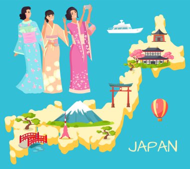 Tarihi, Nation Vector ile Geyşa ve Japonya Haritası