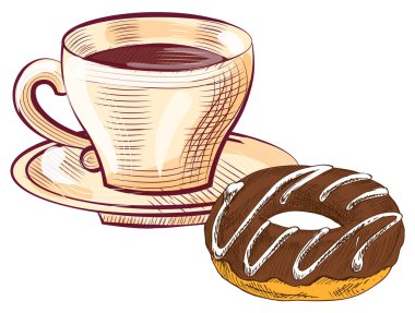 Kahve ve Donut, Fırın Tatlısı ve Java Vektörü