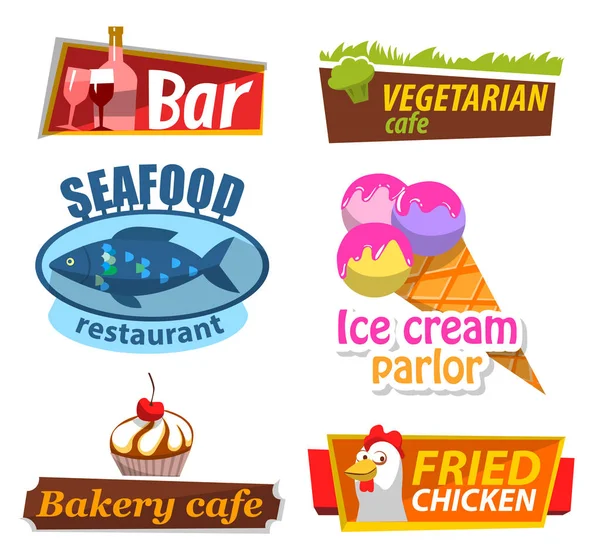 Restaurant logo, Bar en Cafe Board vector — Stockvector