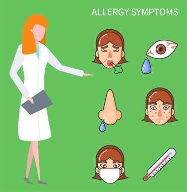 Simgeler Sağlık ile Alerji Belirtileri Doktor