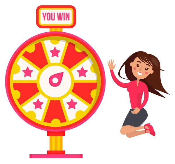 Fortune Wheel, Casino Vector Kazanan Kadın