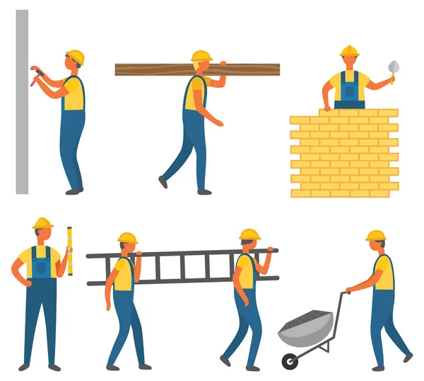 Builder and Construction Zone, Building Vector — Stock Vector