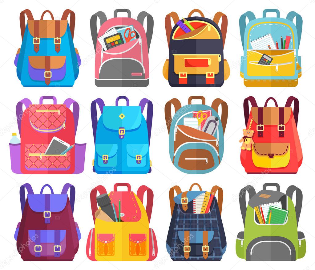 Colored School Backpack Back to School