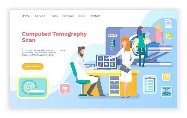 CT Tomografía computarizada Scanning Clinic Sitio web — Archivo Imágenes Vectoriales