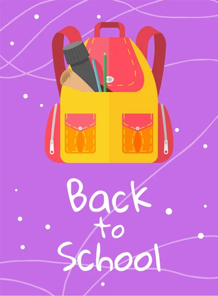 Рюкзак для цветной школы — стоковый вектор