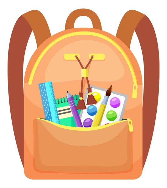 Colored School Backpack Back to School — Stock Vector