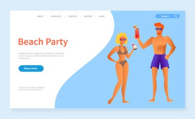 Plaj Partisi Erkek ve Kadın Kokteyller Web Sitesi ile