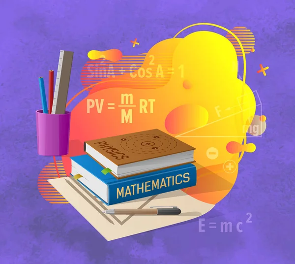 Computation Laboratory, Math and Physics Vector — Stock Vector