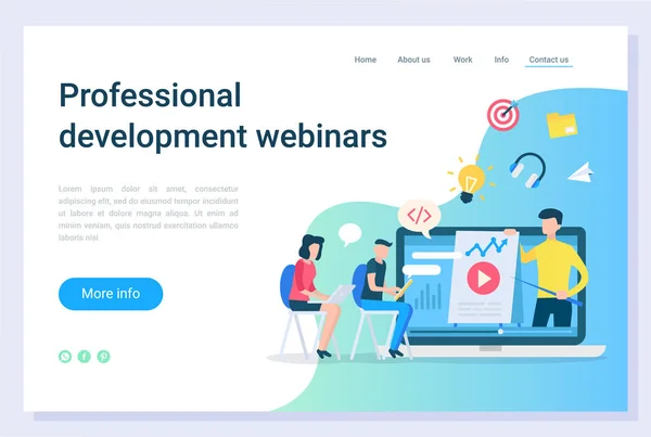 Webinaires Éducation aux affaires, développement Vecteur — Image vectorielle