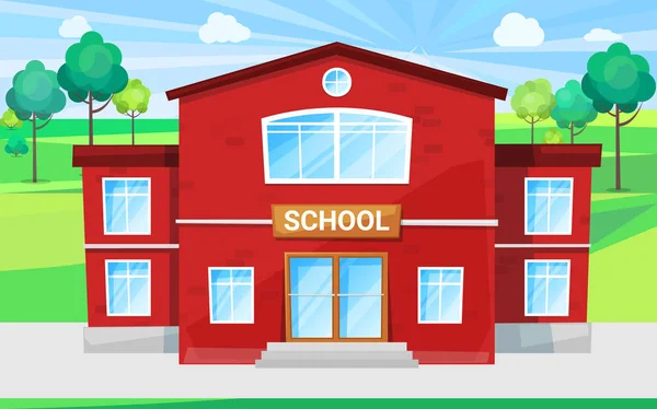 Scuola per bambini, luogo di educazione Alma Mater — Vettoriale Stock
