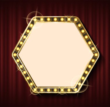 Metin için Altıgen Çerçeveleme, Boş Banner Vektörü