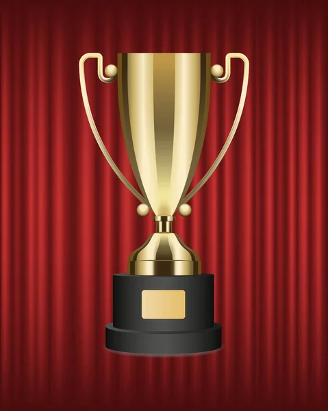 Utmärkelse i form av Cup med handtag på piedestal — Stock vektor