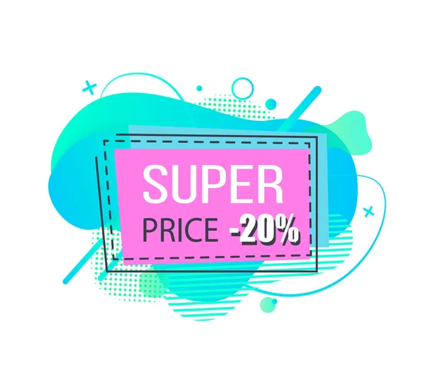 Super prix 20 pour cent hors coût, bannière de la boutique — Image vectorielle