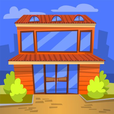 Cafe Exterior, Windows City manzaralı bina