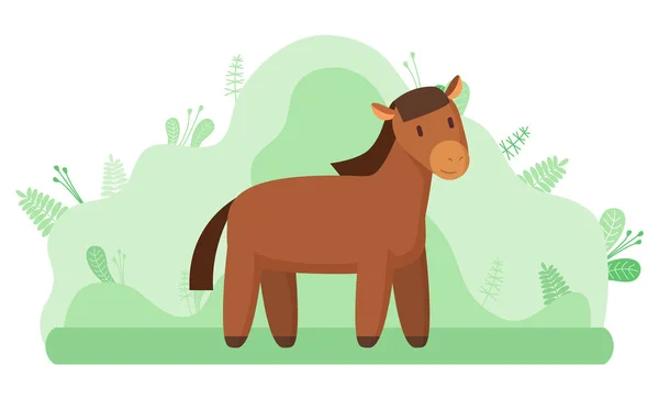 Caballo o Ganado Animales, Agricultura y Agricultura — Vector de stock