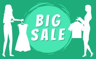 Büyük satışlar, Askıda Elbiseli Kadınlar Vektörü