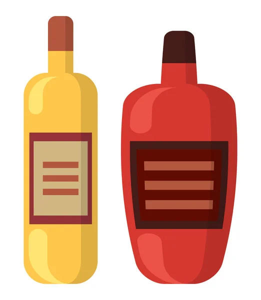 Bebida em garrafa, bebida alcoólica, vetor de festa — Vetor de Stock