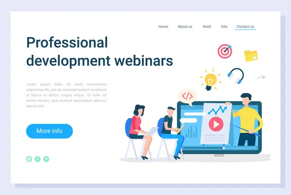 Webinaires Éducation aux affaires, développement Vecteur — Image vectorielle