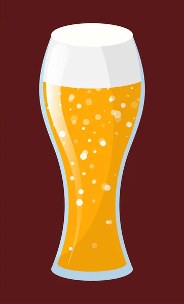 Borravaló ital, sör vagy sör az üvegáru-vektorban — Stock Vector