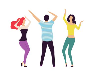 Kutlama İnsanları, Erkek ve Kadın Dans Eden Vektörü