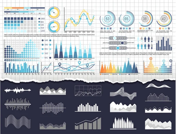 Datos sobre plantillas de infografías y diagramas de flujo — Vector de stock