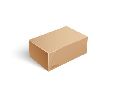 Kapatılan Parsel Simgesi Vektör Dikdörtgen Paket Kutusu