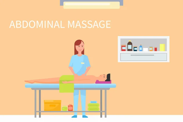 Massage Therapie Abdominale Buikzorg Icoon Vector — Stockvector