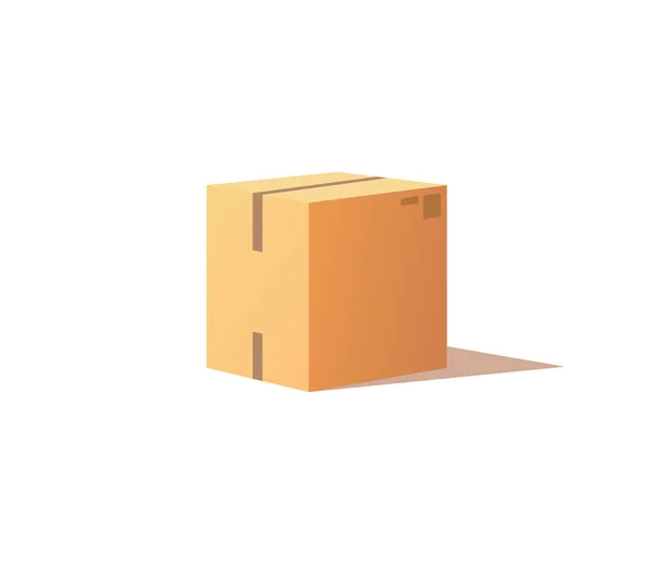 Kartong-paket med tejp ikonen vektor — Stock vektor