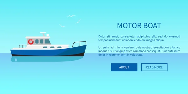 Motor Boat Reklama Plakat Oferty podróży — Wektor stockowy