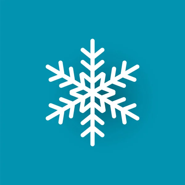 Snowflake Cut Out Icon Isolated on Blue Wintertime — Stock Vector