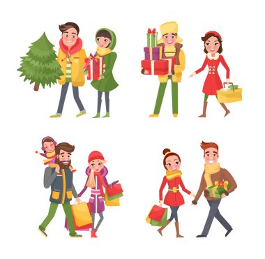 İnsanlar Noel Tatili Kutlamak için hazırlanıyor