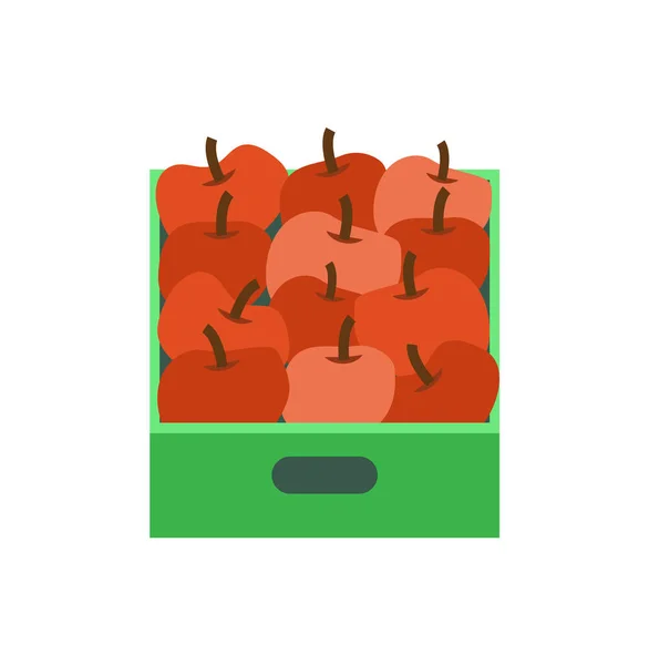 Regal mit Äpfeln Supermarkt Lebensmittelgeschäft Vektor — Stockvektor