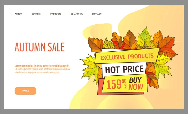 Autumn Sale and Discounts, Seasonal Propositions — Stock Vector