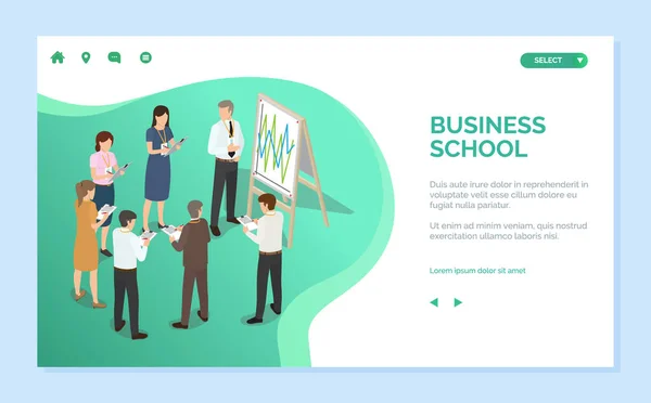 Business School, Whiteboard und Brainstorming — Stockvektor