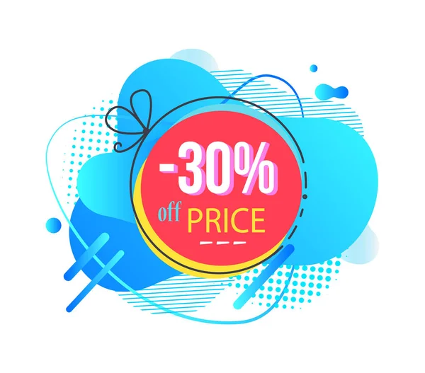 Promo Price 30 Percent off Abstract Liquid Shape — Stock Vector