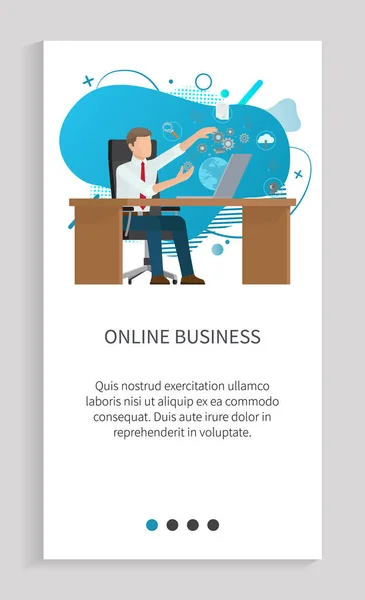 Werknemersstrategie, Online business, Laptop Vector — Stockvector