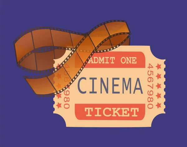 Acceso a entradas de cine y tomas en cinta grabada — Vector de stock