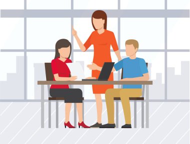 Takım Çalışması İşbirliği, Laptop Vektörlü İşçiler