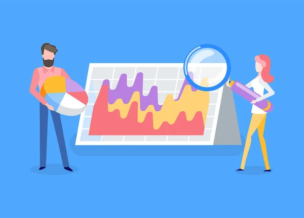 Statistiky informačního diagramu o obchodním projektu, nástroje — Stockový vektor