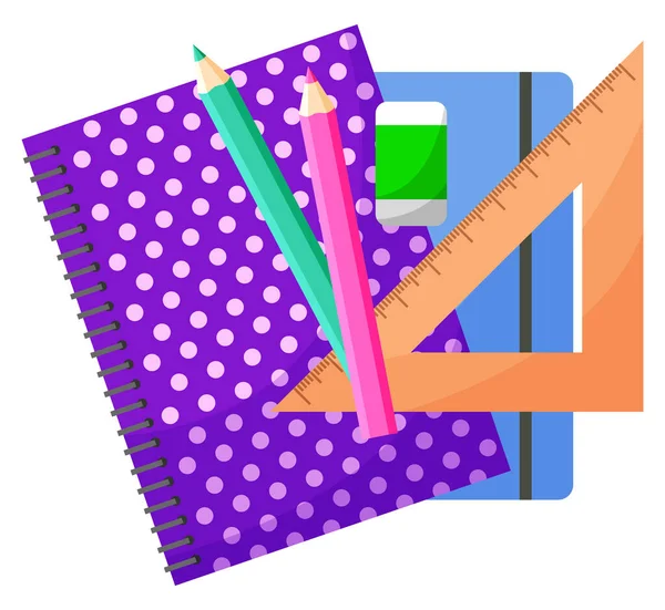 Cuaderno y Lápiz, Vector de Objetos de Cancillería — Vector de stock