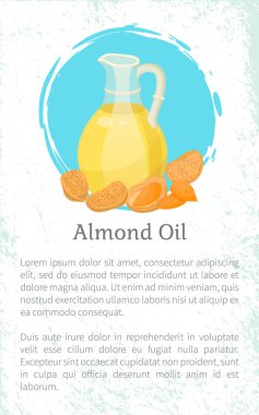 Cam kartpostaldaki Badem Cevizi Saç Yağı Vektörü